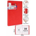 Sunum Dosyası 10 Lu 1 Paket Poşet Dosyalı Katalog Dosyası 10 Poşetli Kendinden Dosya Plastik Kapaklı