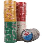 Sunup SN-27919 0.13x18mm 5 Renk İzole Elektrikçi Bant 10 Metre 50x5'li Paket (Kırmızı- Sarı - Siyah - Yeşil - Beyaz) - Çok Renkli