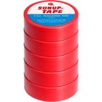 Sunup SN-27920 Kırmızı 0.13X18MM Izole Pvc Elektrik Yalıtım Bant (5'li Paket) - Renkli