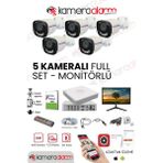 Sunveo 5 Kameralı 5 Mp Sesli Güvenlik Kamerası Gece Renkli Yüz ve Araç Tanımalı Full Hd Kamera Sistemi - Beyaz