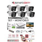 Sunveo 6 Kameralı 5 Mp Sesli Ip Güvenlik Kamerası Gece Renkli Yüz ve Araç Tanımalı Full Hd Kamera Sistemi - Beyaz