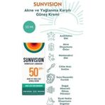 Sunvision 50 ml Akne ve Yağlanma Karşıtı Güneş Kremi
