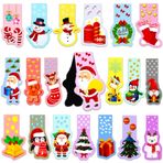 Sunwuun Çocuk ayracı 40 adet Noel manyetik kitap ayracı renkli, Noel hediyeleri manyetik işaretler Noel Baba kardan adam yan klipsler işaretler, kitap işaretleri, öğrenciler öğretmenler için hediye