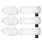 Sunydog Karcher SC2 / SC3 / SC4 / SC5 Paspas Bezi Aksesuarları için 6 Paket Bez Seti Paspas Pedlerinin Değiştirilmesi (3 Bez Nozul Kapakları ve 3 Mikrofiber Paspas Pedleri)