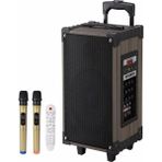 Süper Bass 100W Taşınabilir Karaoke Sistemi Çift Mikrofonlu Hoparlör Parti Box