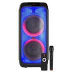 Süper Bass Büyük Boy Bluetooth Hoparlör Led Işıklı Çift Hoparlör Kablosuz Mikrofonlu Karaoke Speaker
