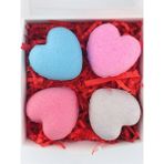 Super Bath Bomb Banyo Bombası, Banyo Topu, Nem Topu Kalp Şekli 4 Adet