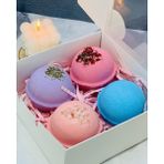 Super Bath Bomb Banyo Topu Banyo Bombası Nem Topu 4 Adet Büyük Banyo Boy Gül Lavanta Okyanus Vanilya 4*200 gr
