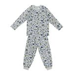 Süper Dino Erkek Bebek Gri Pijama Takımı
