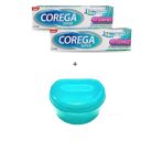 Süper Diş Protezi Yapıştırıcı Tat İçermez Krem 40 Gr 2'Li + Protez Saklama Kabı Hediye