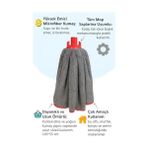 Süper Emici Mikrofiber Mop Başlığı, Gri 105X55 Cm, Temizlik Bezi, Tüm Mop Saplarına Uyumlu, Ev, Ofis, Zemin, Mutfak, Banyo Için Ultra Emici ve Dayanıklı Temizlik Bezi, Paspas