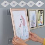 Süper Güçlü Çerçeve Askısı 4 Adet Delgisiz Vidalı Tırnak Kanca Yapışkanlı Şeffaf Plastik