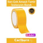 Süper Güçlü Su Geçirmez Sızdırmaz Sarı Renk Çok Amaçlı Tamir Izolasyon Bandı 48MM x 10M 3 Adet
