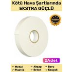 Süper Güçlü Uzun Ömürlü Kuvvetli Yapışkan Kolay Uygulanır İz Bırakmaz Çift Taraflı Köpük Bant 2 Adet