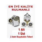 Süper Kromajlı 2 Adet (1 alt - 1 üst) Duşakabin Tekerleği Cam Kabin Tekeri Rulman Çift Tekerli