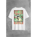 Super Mario Bowser Japanese Poster Sırt Ön Baskılı Oversize Tişört T-Shirt - Beyaz - 2XL