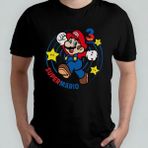 Super Mario Bros %100 Pamuklu Bisiklet Yaka T-Shirt Model 12 - Siyah - XL
