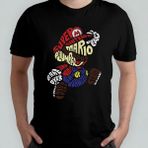 Super Mario Bros %100 Pamuklu Bisiklet Yaka T-Shirt Model 3 - Siyah - XL