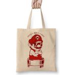 Super Mario Bros Bez Çanta Uzun Saplı - Açık Bej - 40 X 40
