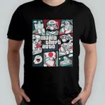 Super Mario Bros Gta - Grand Theft Auto %100 Pamuklu Bisiklet Yaka T-Shirt Model 10 - Siyah - XL