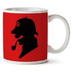 Super Mario Holmes Sherlock Silhouette Iki Tarafı Baskılı Kupa Bardak