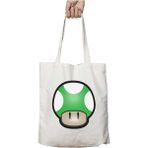 Super Mario Mushroom Green Iki Tarafı Kalıcı Baskılı Yıkanabilir Çanta