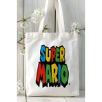 Super Mario Oyun Baskılı Bez Çanta Omuz Çantası Model 2