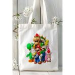 Super Mario Oyun Baskılı Bez Çanta Omuz Çantası Model 4