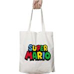 Super Mario Renk Yazı Iki Taraf Kalıcı Yıkanabilir Okul Plaj Omuz Bez Çanta