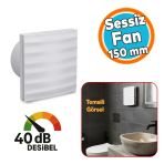 Süper Sessiz 12 W Kapaklı Düz Banyo Wc Aspiratör Fanı 150 Mm Duvar Tipi Tuvalet Hava Havalandırma
