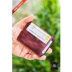 Super Slim Model Orijinal Hakiki Deri Unisex Oval Kredi Kartlık Cüzdan Portföy Süper İnce model Craz