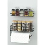 Süper Sticker Yapışkanlı 2'li Baharatlık ve Kağıt Havlu Askısı/kağıt Havlu Askısı Baharat Standı - Çok Renkli - 330 ml