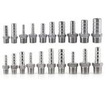 SUPER TOOL Hortum Ucu Hortum Ucu Paslanmaz Çelik SS304 Erkek Dişli Kaplin Bağlantı Parçası BSP Birçok Farklı Boru için 1/8-1/2 (1/8 x 10 mm)