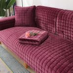 Süper Yumuşak Flanel Koltuk Kılıfı - Kaymaz Peluş Kanepe Koruyucu, Kalın ve Rahat, 70 x 180 cm, Oturma Odası için Mükemmel, Şık Ev Dekoru, WYJHNL Bordo