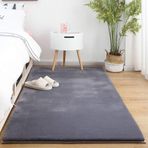 Süper Yumuşak Kabarık Sahte Tavşan Kürk Bölgesi RugNonSlip Dayanıklı Koyun Derisi Halı Oturma Odası Yatak Odası Kreş ve Çocuk Odası için AntiSkid Gri B 200x300 cm