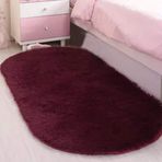 Süper Yumuşak Kabarık Suni Kürk Oval Halı Yatak Odası ve Oturma Odası için Yıkanabilir ve Kaymaz Shaggy Alan Halısı Uzun Peluş Çocuklar ve Yetişkinler için Deve 40x60 cm