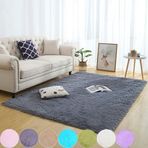 Süper Yumuşak Shaggy Halı 40x60 cm Makinede Yıkanabilir Kaymaz Halı Oturma Odası Yatak Odası veya Çocuk Odası için Bej