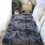 Süper Yumuşak Shaggy Halı Oturma Odası ve Yatak Odası için Kabarık Kaymaz Yıkanabilir Modern Alan Halı Çocuk Odası Koridor ve Mutfak için Koyu Gri 200x300 cm