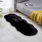 Süper Yumuşak Suni Kürk Halı Shaggy Kabarık Halı Mavi Estetik Halılar ve Koruyucular Düzensiz 60 x 90 cm