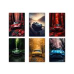 Supercar Posterleri, Modern Otomobil Kanvas Baskıları, Spor Araba, Duvar Dekorasyonu, Estetik Arabalar, Duvar Sanatı, Erkek Çocuklar için, Ev, Yatak Odası, Ofis, Yurt Odası, Oda Dekorasyonu (6 Adet 20