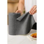 SuperClear Mikrofiber Pratik Temizlik Bezi, 30X30 cm Cırtlı Çok Amaçlı Mutfak Banyo Bezi 1 Rulo, 25 Adet - Füme Renk, Flora F272