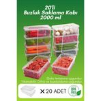 SUPERCUPP Gri 2L Kendinden Kilitli Saklama Kabı, 20'li Paket, Derindondurucu ve Buzdolabı Düzenleyici