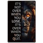 SUPERDANT Aslan Tabelası Teneke Levha Hayvan Retro Metal Poster Vintage Country Art Levha İlham Verici Alıntı Yatak Odası Dekorasyonu Vintage Duvar Sanatı Yatak Odası Bar Ofis için Metal Plaka Poster