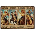 SUPERDANT Cowgirl Teneke Tabela Vintage Metal Teneke İşaretler Retro Cowgirl Metal Teneke Tabela Duvar Posteri İşareti Retro Duvar Sanatı Vintage Metal Plak Bar Adam Mağara Duvar Dekoru Ev Oturma