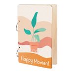SUPERDANT Happy Moment ahşap klasör, gevşek yapraklar için, bohem tarzı, saksı bitkileri, tebrik kartları, düzenleyici, kartpostal, fotoğraf albümü, 2 halka, kapak, kart tutucu, kitap tutucu
