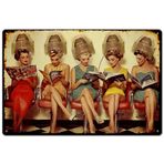 SUPERDANT Kuaför Teneke Tabela Vintage Metal Teneke İşaretler Retro Metal Güzellik Salonu Tabela Duvar Posteri Teneke Tabela Duvar Sanatı Vintage Metal Plak Bar Adam Mağara Duvar Dekoru Ev Oturma