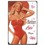 SUPERDANT Moda Bayan Teneke İşaretler Vintage Metal Güzellik Posteri Demir Duvar Dekor Tabelaları Ev Oturma Odası Yatak Odası Mutfak Barlar Restoranlar Kafe Publar Kulüp Duvar Sanatı Hediyeler 20 cm x