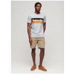 Superdry Bisiklet Yaka Baskılı Açık Mavi Erkek T-Shirt M1011904A2AD_CALI STRIPED LOGO T SH