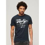 Superdry Bisiklet Yaka Baskılı Lacivert Erkek T-Shirt M1011901AJWV_METALLIC WORKWEAR GRAP