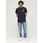 Superdry Bisiklet Yaka Baskılı Lacivert Erkek T-Shirt M1011922A98T_NEON VL T SHIRT